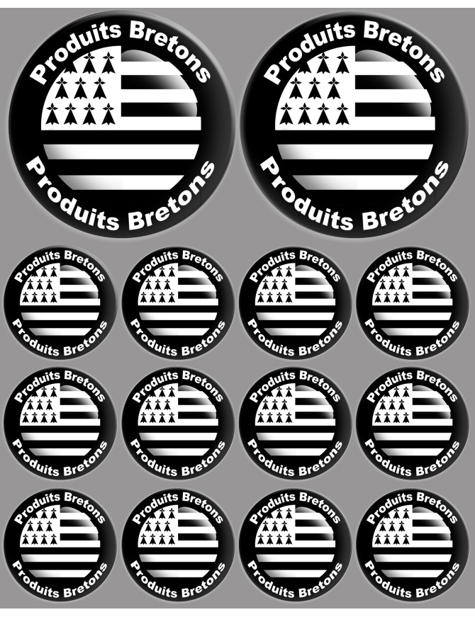 Produits drapeau bretons - 2fois 10cm / 12fois 5cm - Sticker/autocollant