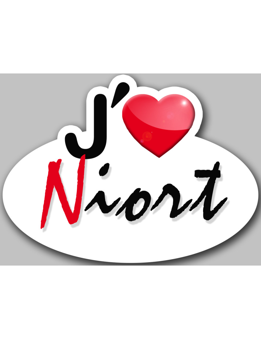 j'aime Niort (15x11cm) - Sticker/autocollant j'aime Niort (15x11cm) - Sticker/autocollant