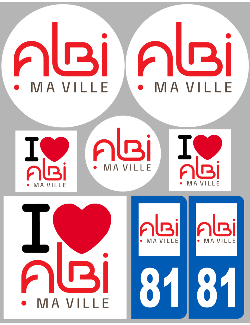 Albi - 8 autocollants variés - Sticker/autocollant