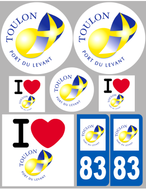 Toulon - 8 autocollants variés - Sticker/autocollant