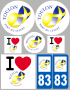 Toulon - 8 autocollants variés - Sticker/autocollant