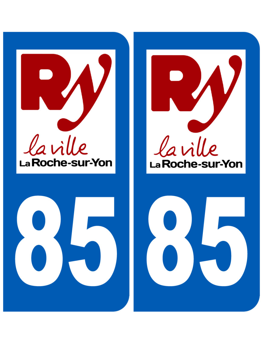 immatriculation La Roche-sur-Yon 85 - Sticker/autocollant immatriculation La Roche-sur-Yon 85 - Sticker/autocollant