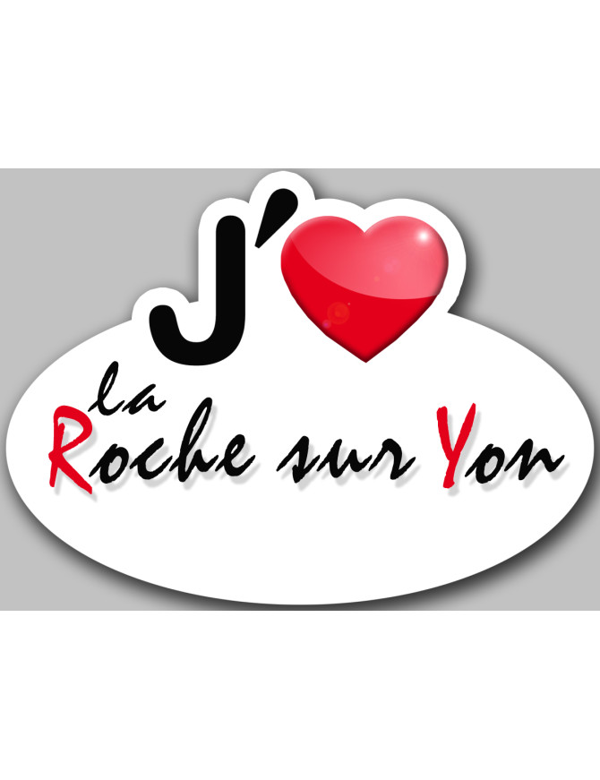 j'aime La Roche-sur-Yon (5x3.7cm) - Sticker/autocollant