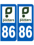 immatriculation Poitiers 86 - Sticker/autocollant