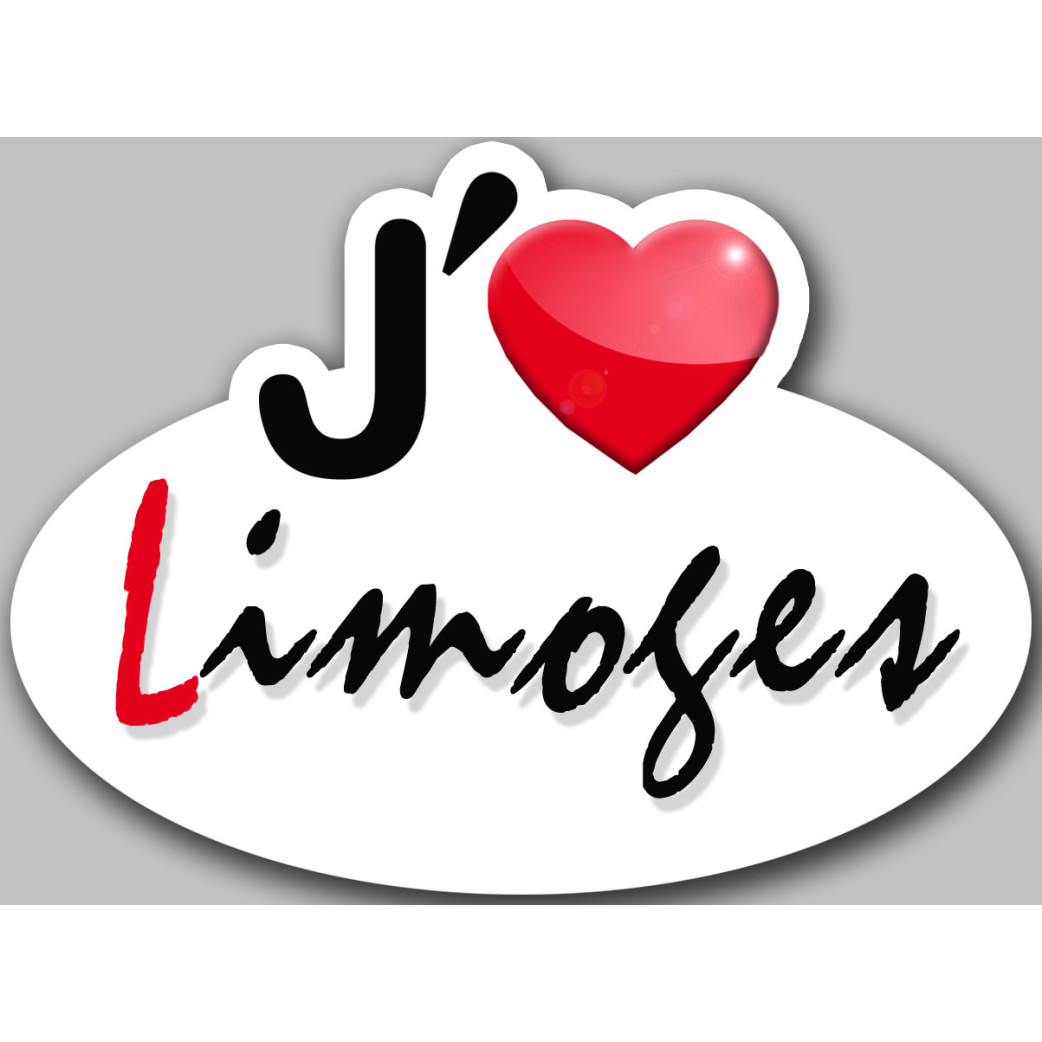 j'aime Limoge - 15x11cm - Sticker/autocollant