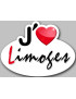 j'aime Limoge - 15x11cm - Sticker/autocollant