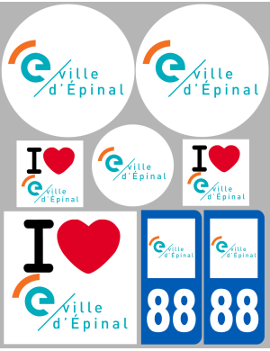 Épinal - 8 autocollants variés - Sticker/autocollant