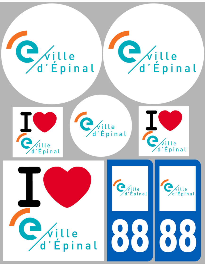 Épinal - 8 autocollants variés - Sticker/autocollant