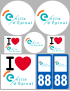 Épinal - 8 autocollants variés - Sticker/autocollant