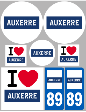 Auxerre - 8 autocollants variés - Sticker/autocollant