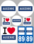 Auxerre - 8 autocollants variés - Sticker/autocollant