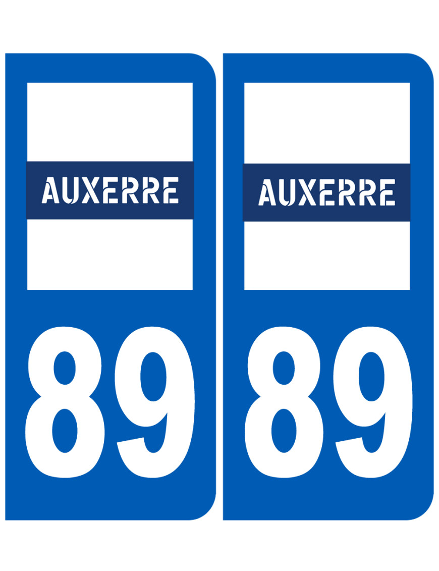immatriculation Auxerre 89 - Sticker/autocollant