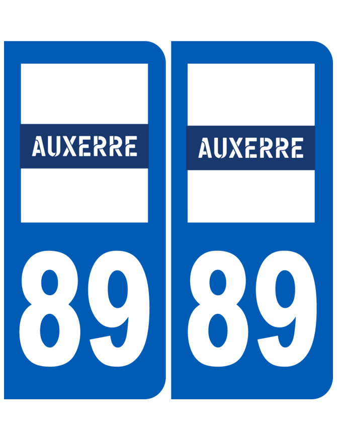 immatriculation Auxerre 89 - Sticker/autocollant