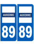 immatriculation Auxerre 89 - Sticker/autocollant