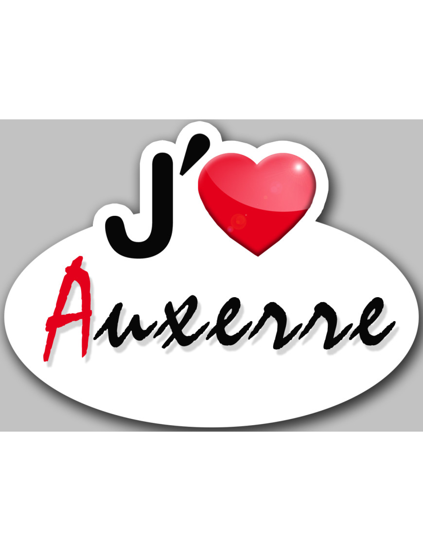 j'aime Auxerre (15x11cm) - Sticker/autocollant j'aime Auxerre (15x11cm) - Sticker/autocollant