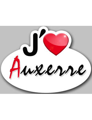 j'aime Auxerre (5x3.7cm) - Sticker/autocollant