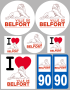 Belfort - 8 autocollants variés - Sticker/autocollant