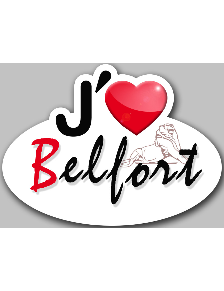 j'aime Belfort (5x3.7cm) - Sticker/autocollant