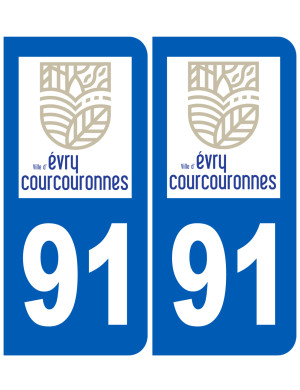 immatriculation Évry-Courcouronnes 91 - Sticker/autocollant