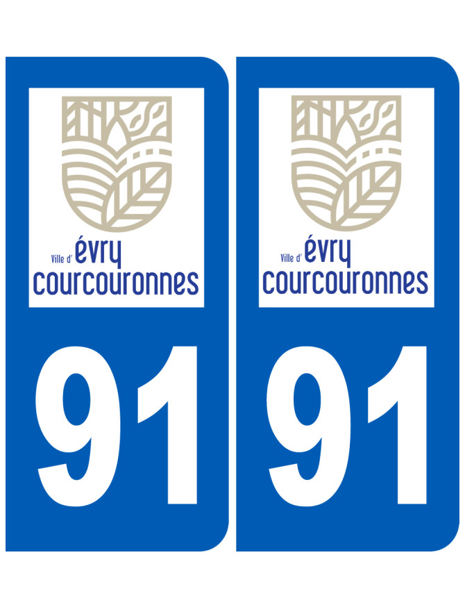 immatriculation Évry-Courcouronnes 91 - Sticker/autocollant