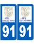 immatriculation Évry-Courcouronnes 91 - Sticker/autocollant