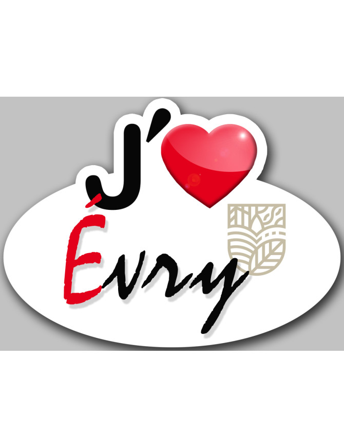 j'aime Évry-Courcouronnes (5x3.7cm) - Sticker/autocollant
