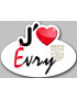 j'aime Évry-Courcouronnes (5x3.7cm) - Sticker/autocollant