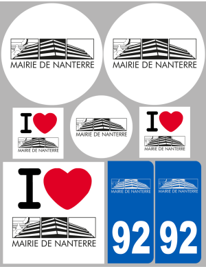 Nanterre - 8 autocollants variés - Sticker/autocollant