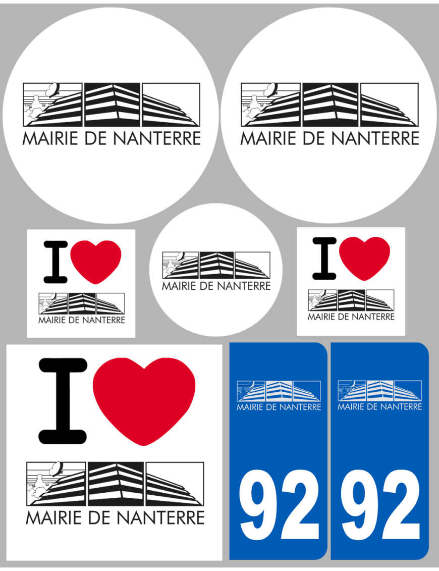 Nanterre - 8 autocollants variés - Sticker/autocollant