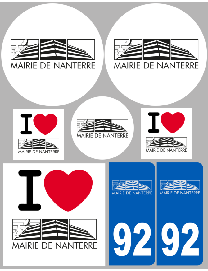 Nanterre - 8 autocollants variés - Sticker/autocollant