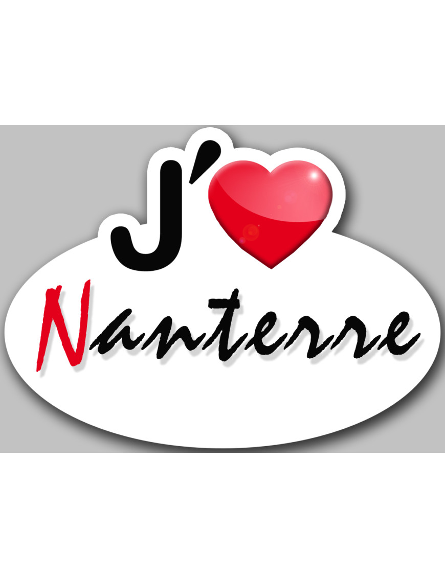 j'aime Nanterre (5x3.7cm) - Sticker/autocollant j'aime Nanterre (5x3.7cm) - Sticker/autocollant