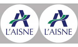L'Aisne 02 - 2 fois 5cm - Sticker/autocollant