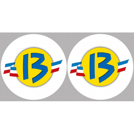 Les Bouches du Rhône 13 - 2fois 5cm - Sticker/autocollant Les Bouches du Rhône 13 - 2fois 5cm - Sticker/autocollant