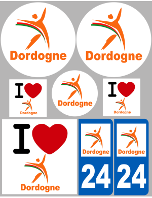Dordogne (8 autocollants variés) - Sticker/autocollant