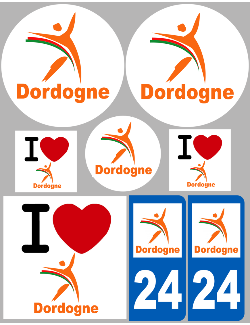 Dordogne (8 autocollants variés) - Sticker/autocollant Dordogne (8 autocollants variés) - Sticker/autocollant
