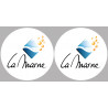 la Marne (2fois 5cm) - Sticker/autocollant
