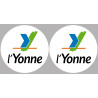 l'Yonne (2fois 5cm) - Sticker/autocollant