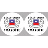 Mayotte - 2fois 5cm - Sticker/autocollant