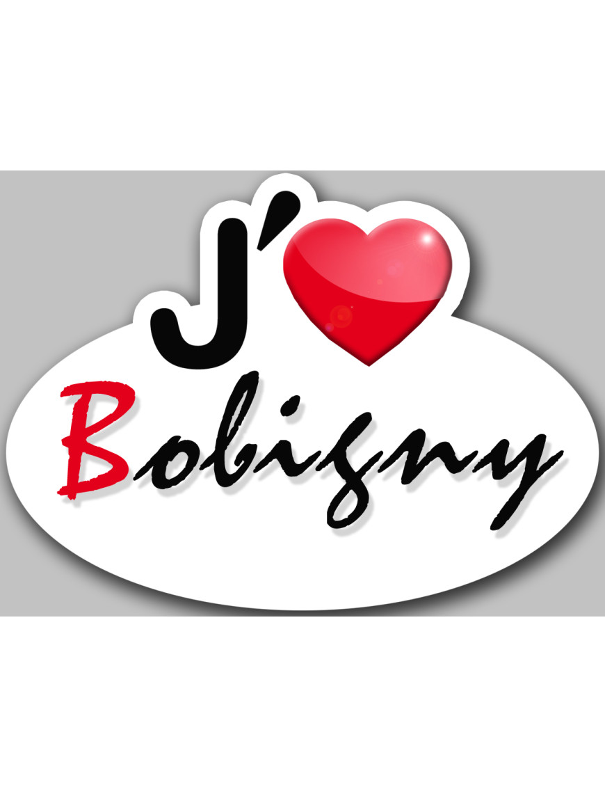 j'aime Bobigny (5x3.7cm) - Sticker/autocollant