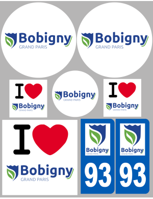 Bobigny - 8 autocollants variés - Sticker/autocollant