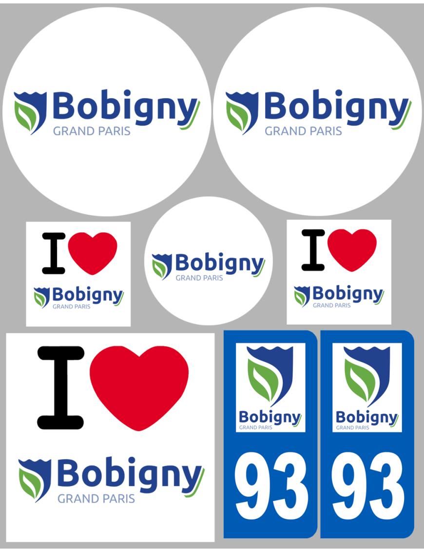 Bobigny - 8 autocollants variés - Sticker/autocollant