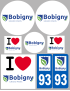 Bobigny - 8 autocollants variés - Sticker/autocollant