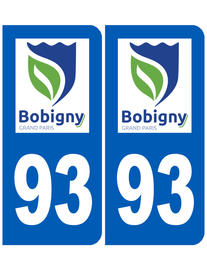 immatriculation Bobigny 93 - Sticker/autocollant immatriculation Bobigny 93 - Sticker/autocollant