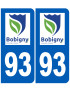 immatriculation Bobigny 93 - Sticker/autocollant