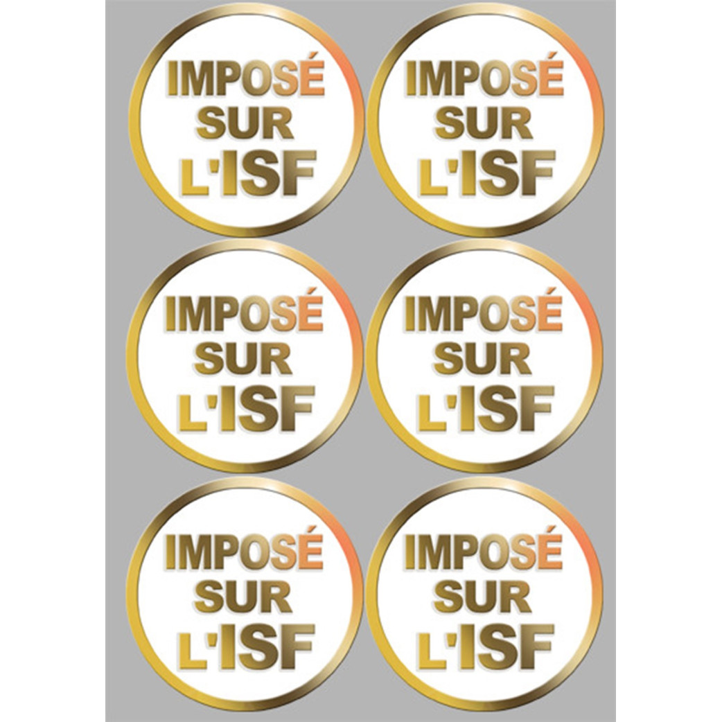 Imposé sur l'ISF (6 fois 9.5x9.5cm) - Sticker/autocollant