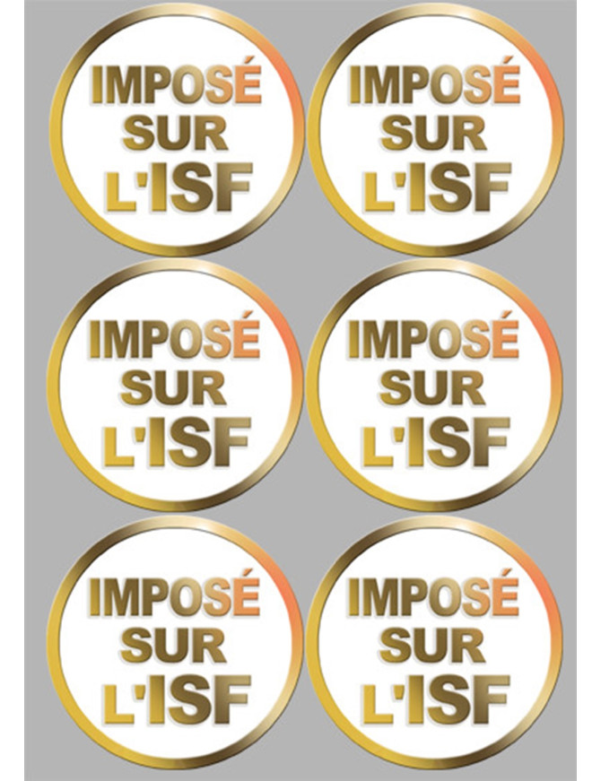 Imposé sur l'ISF (6 fois 9.5x9.5cm) - Sticker/autocollant