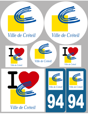 Créteil - 8 autocollants variés - Sticker/autocollant