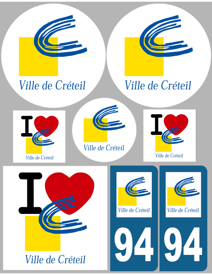 Créteil - 8 autocollants variés - Sticker/autocollant