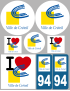 Cergy - 8 autocollants variés - Sticker/autocollant