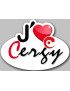 j'aime Cergy (5x3.7cm) - Sticker/autocollant